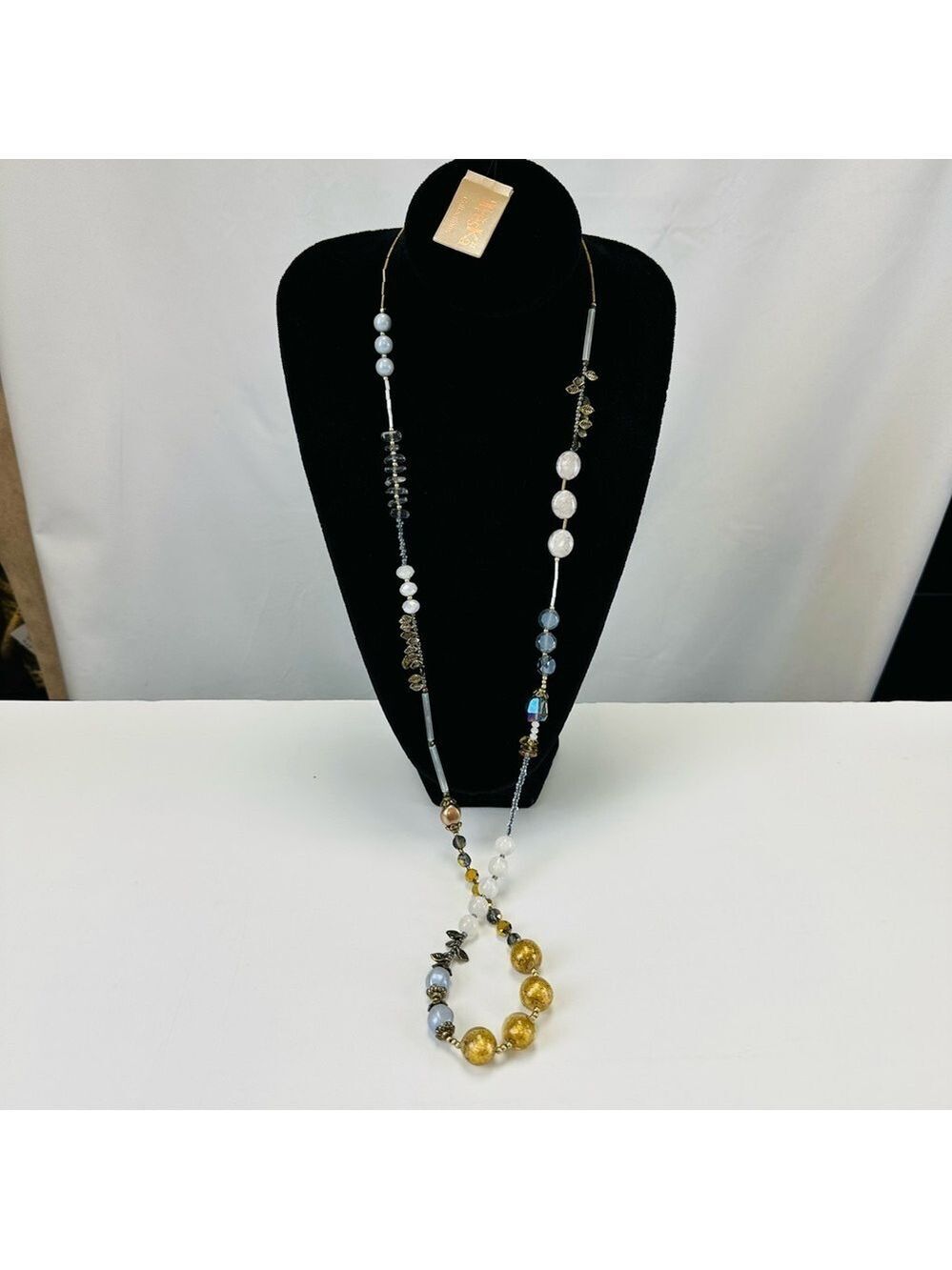 Treska Goddess Collection NWT single row mix bead crystal long necklace